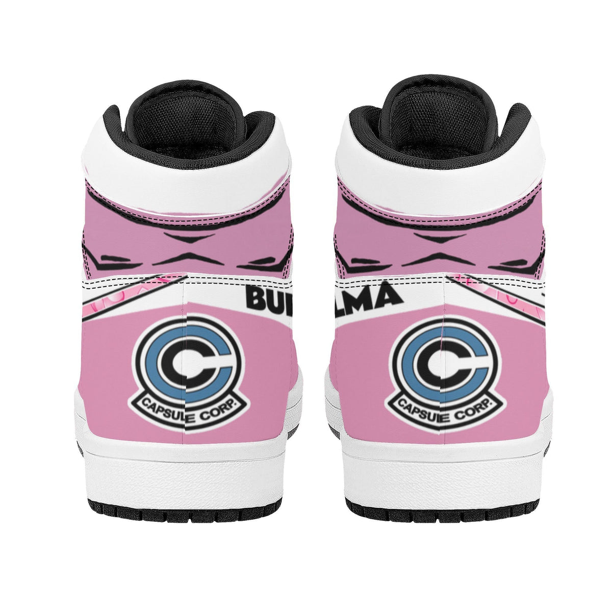 Dragon Ball Bulma Anime High Top Sneakers, Pink White Light Blue Custom Print Streetwear Shoes, Men Women Casual Fashion Sneakers, Anime Fan Collectible Footwear Gift