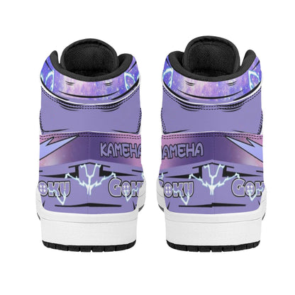 Dragon Ball Vegeta Ultra Instinct Anime High Top Sneakers, Purple Galaxy Custom Print Streetwear Shoes, Men Women Casual Fashion Sneakers, Anime Fan Collectible Footwear Gift