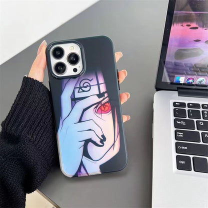 Naruto Itachi Uchiha Anime Phone Case for iPhone, Cool Sharingan Manga Character Print Shockproof Protective Phone Cover, Naruto Anime Merch Gift for Anime Fans