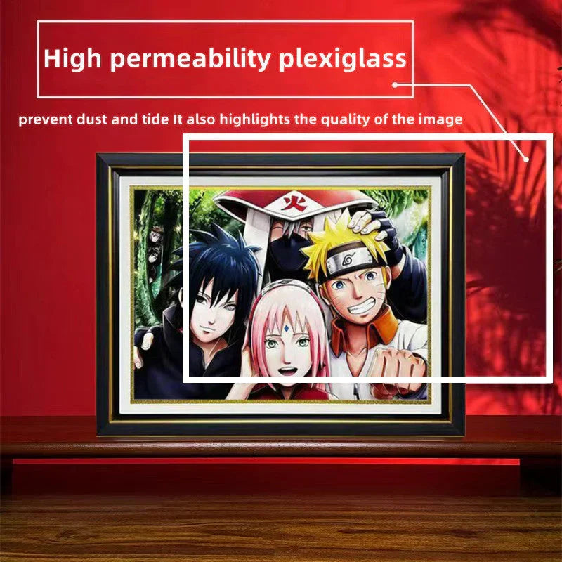 Naruto Team 7 3D Paper Cut Shadow Box Framed Art, Handmade Layered Papercraft Wall Decor, Anime Picture Frame, Fan Collectible Room Decor Gift