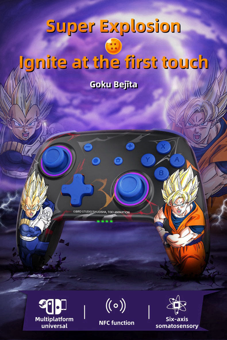 Dragon Ball Super Goku Vegeta Wireless Game Controller, Anime RGB Bluetooth Gamepad with NFC, Programmable Turbo Function Gaming Controller, Dragon Ball Merch Game Controller Gift for Anime & Game Fans
