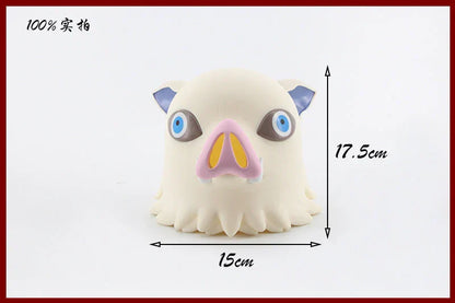 Demon Slayer Hashibira Inosuke Piggy Bank, Inosuke Boar Mask Coin Bank, Anime PVC Resin Saving Money Box, Collectible Desktop Decor Ornament Gift for Demon Slayer Fans