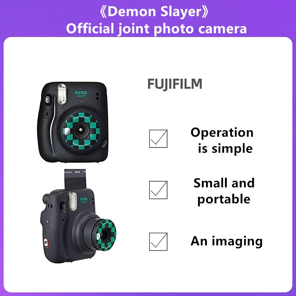 Demon Slayer Kimetsu no Yaiba Instant Camera Gift Box, Tanjiro & Nezuko Limited Bundle with Camera Bag, Shoulder Strap, Anime Merch for Birthday Holiday Gift
