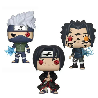 Naruto Anime Pop Figure, Q Version Vinyl Figurine, Kakashi Itachi Sasuke Collectible Statue with Gift Box, Desktop Ornament Anime Fan Birthday Gift