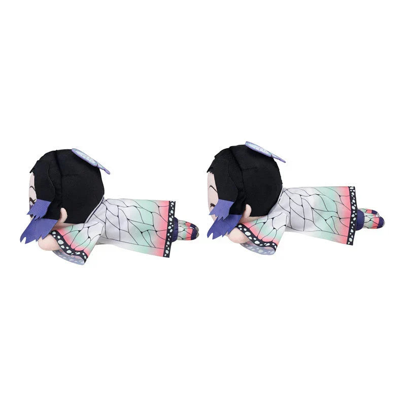 Demon Slayer Kimetsu no Yaiba Lying Plush Doll, Cute Anime Character Stuffed Pillow Plushie, Tanjiro Nezuko Zenitsu Inosuke Giyuu Shinobu Soft Toy, Anime Collectible Plush Gift for Fans