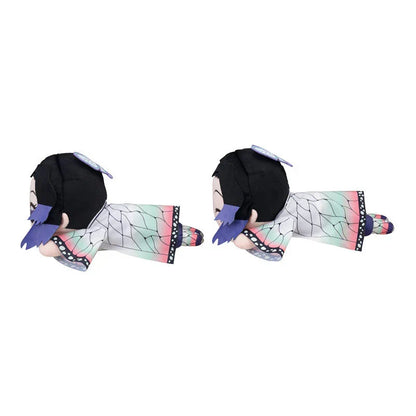 Demon Slayer Kimetsu no Yaiba Lying Plush Doll, Cute Anime Character Stuffed Pillow Plushie, Tanjiro Nezuko Zenitsu Inosuke Giyuu Shinobu Soft Toy, Anime Collectible Plush Gift for Fans