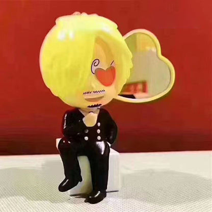 One Piece Q Version Anime Figure USB Charger, Luffy Zoro Sanji Shanks Chopper Cute Mini Figurine Statue, Anime Character Ornament Desktop Decoration Collectible Toy, One Piece Fan Birthday Holiday Gift