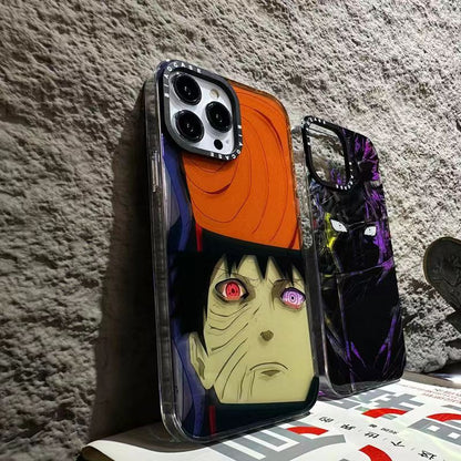 Naruto Anime Phone Case for iPhone, Obito Uchiha Manga Character Print Shockproof Protective Case, Cool Naruto Graphic Phone Cover, Naruto Anime Merch Gift for Anime Fans