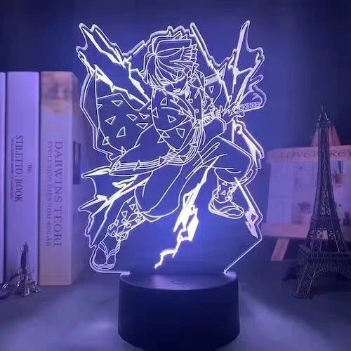Demon Slayer 3D Illusion LED Night Light, Kimetsu No Yaiba Anime Character Table Lamp, Touch Control 7 Color Changing Acrylic Night Lamp, Bedroom Desktop Decor Birthday Gift for Demon Slayer Fans
