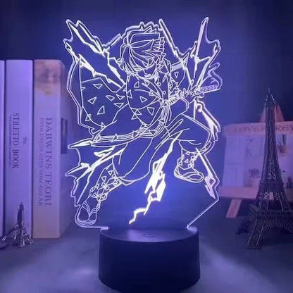 Demon Slayer 3D Illusion LED Night Light, Kimetsu No Yaiba Anime Character Table Lamp, Touch Control 7 Color Changing Acrylic Night Lamp, Bedroom Desktop Decor Birthday Gift for Demon Slayer Fans