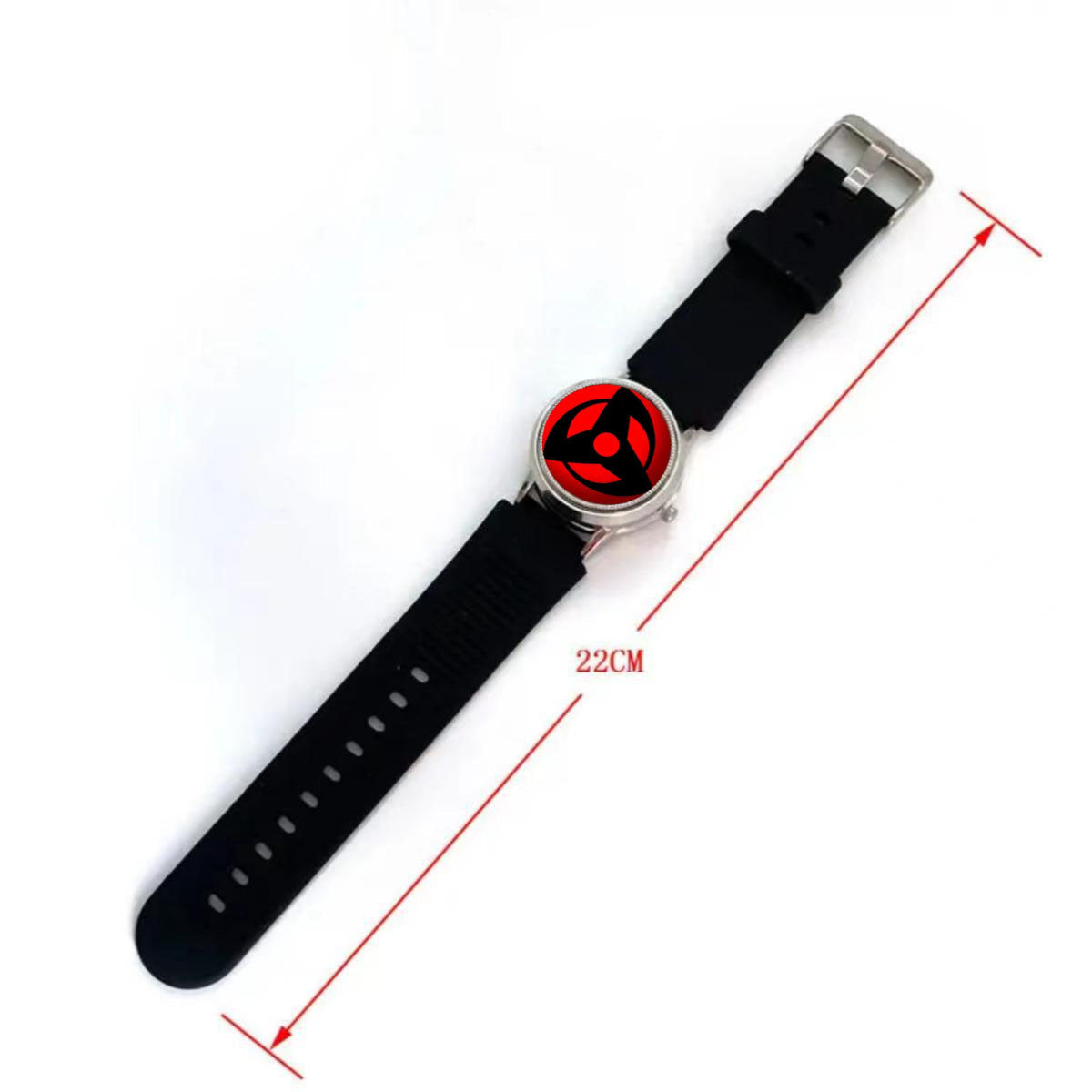 Naruto Sharingan Flip Cover Wrist Watch, Anime Kakashi Mangekyo Sharingan Quartz Watch, Black Silicone Strap Analog Watch, Anime Cosplay Accessory Collectible Gift for Naruto Fans