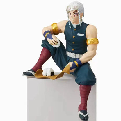 Demon Slayer Noodle Stopper Sitting Figure, Anime PVC Statue Figurine, Tanjiro Nezuko Zenitsu Inosuke Giyuu Shinobu Mitsuri Hashira Collectible Model, Desktop Ornament Anime Fan Gift