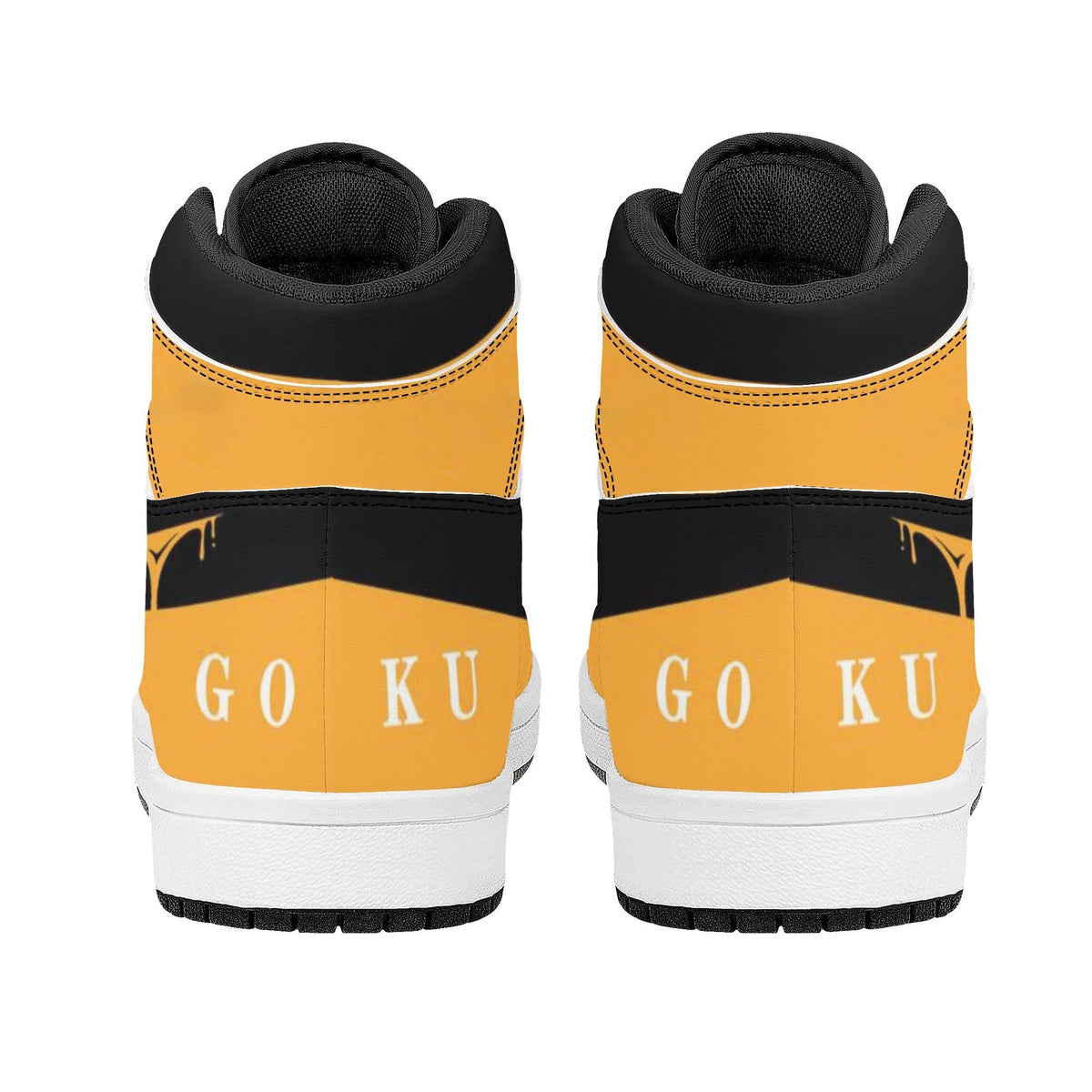 Dragon Ball Son Goku Anime High Top Sneakers, Yellow Black Custom Print Streetwear Shoes, Men Women Casual Fashion Sneakers, Anime Fan Collectible Footwear Gift