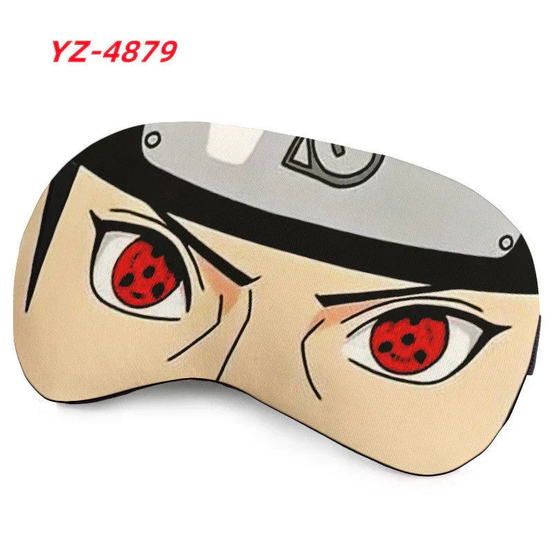 Naruto Anime Sleep Eye Mask, Uchiha Sasuke Itachi Madara Sakura Printed Blindfold, Soft Comfort Light Blocking Eye Cover for Travel Nap, Multiple Styles, Anime Fan Gift