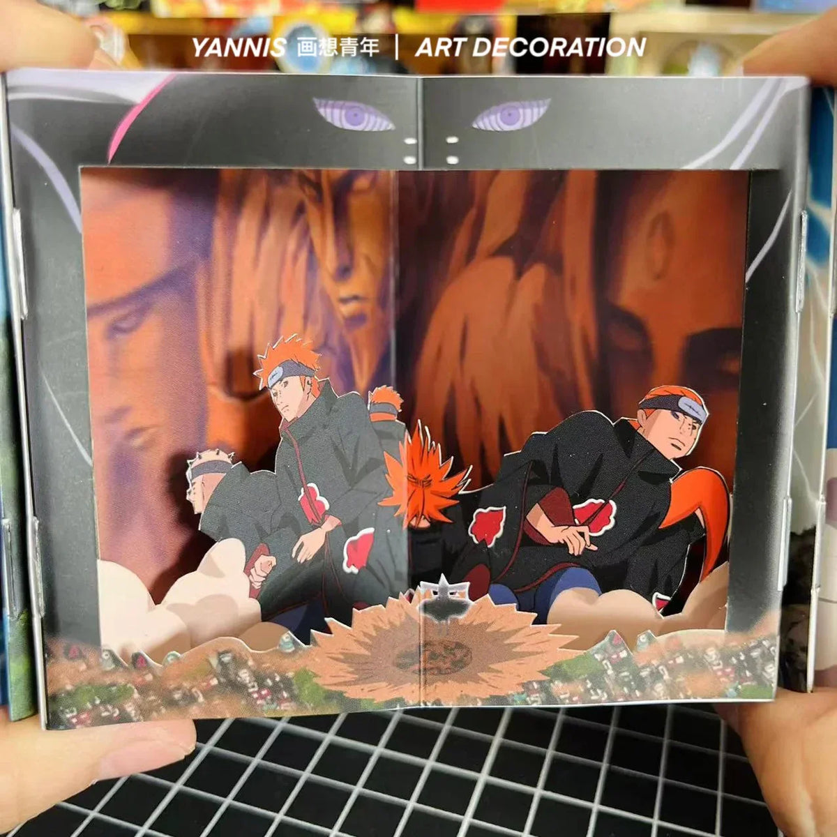 Naruto Anime Book Nook Paper Craft Kit, 3D Paper Cut Diorama Book, DIY Papercraft Scene Model, Anime Bookend Display Art Decor, Naruto Fan Handmade Gift