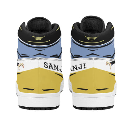 One Piece Sanji Anime High Top Sneakers, Custom Printed Sanji Character Fashion Casual Shoes, One Piece Anime Streetwear Footwear, Anime Sneaker Gift for One Piece Fans