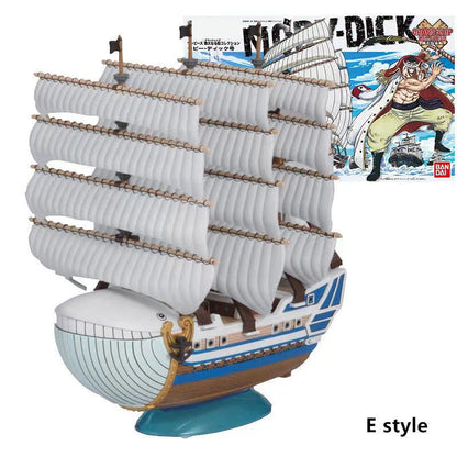 One Piece Pirate Ship Model Kit, Thousand Sunny Going Merry Assembly Boat Building Model, Multiple Styles Anime Pirate Vessel Figure, Collectible DIY Assembly Toy Gift for One Piece Fans