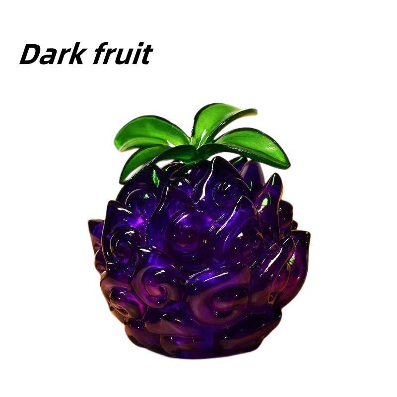 One Piece Devil Fruit Figurine with LED Light, Gum-Gum Fruit & Flame-Flame Fruit Luminous Statue, Transparent Devil Fruit Anime Ornament, Desktop Display Collectible Model, Gift for One Piece Fans