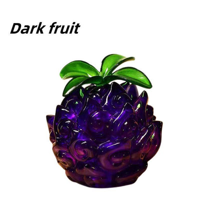 One Piece Devil Fruit Figurine with LED Light, Gum-Gum Fruit & Flame-Flame Fruit Luminous Statue, Transparent Devil Fruit Anime Ornament, Desktop Display Collectible Model, Gift for One Piece Fans