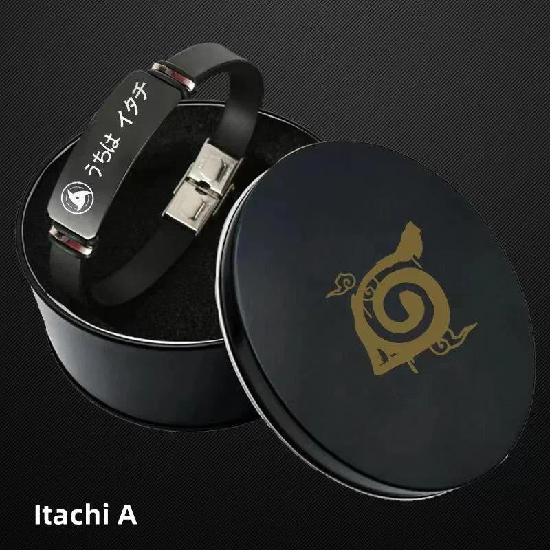 Naruto Anime Wristband Bracelet, Konoha Village Symbol PU Leather Adjustable Bracelet, Cosplay Accessory, Anime Jewelry Gift for Men Women Fans