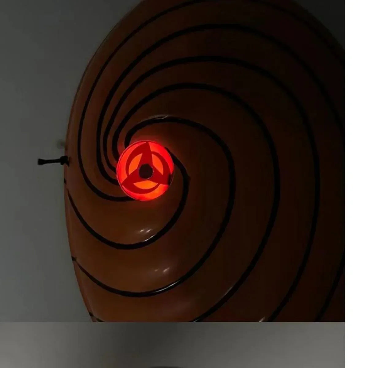 Naruto Obito Tobi Spiral Mask, Light Up Uchiha Obito Cosplay Mask, Anime Tobi Mask with LED Glow Effect, Halloween Costume Prop Collectible Mask for Naruto Fans