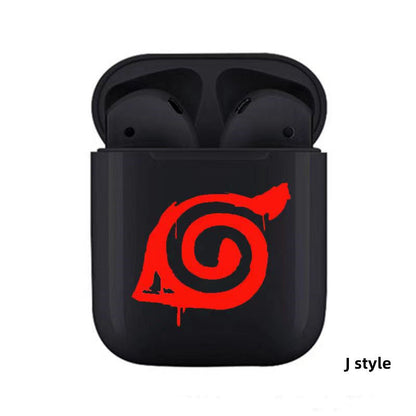 Naruto Anime Wireless Earbuds, Sharingan Akatsuki Konoha Pattern Bluetooth Earphones, Touch Control TWS Earphones, Portable Stereo Headset, Naruto Fan Gift for Anime Lovers