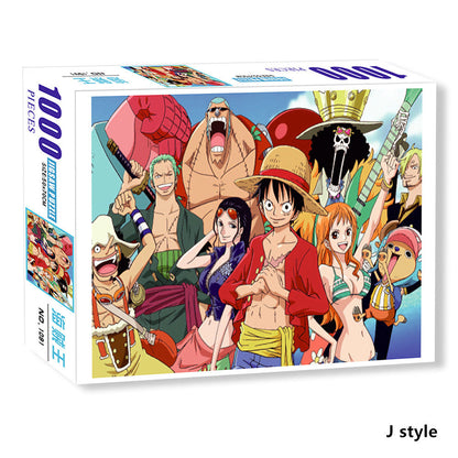 One Piece Anime Jigsaw Puzzle 1000 Pieces, Luffy Zoro Straw Hat Crew Collectible Puzzle, Challenging DIY Puzzle Game, Educational Toy & Wall Art Decor, Gift for One Piece Anime Fans