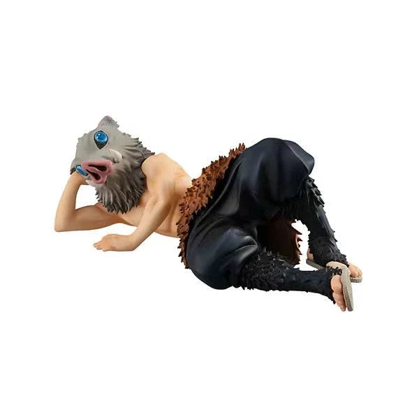 Demon Slayer Inosuke Hashibira Figure, Boar Head Inosuke Resin GK Statue, Anime Hashibira Inosuke with Giant Wild Boar Diorama Figurine, Collectible Desktop Ornament Model Gift for Demon Slayer Fans
