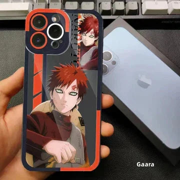 Naruto Anime Transparent Phone Case, Itachi Sasuke Naruto Gaara Pain Printed Shockproof Clear TPU Cover, Color Camera Frame Protective Case, Naruto Fan Phone Accessory Gift