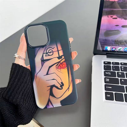 Naruto Itachi Uchiha Anime Phone Case for iPhone, Cool Sharingan Manga Character Print Shockproof Protective Phone Cover, Naruto Anime Merch Gift for Anime Fans