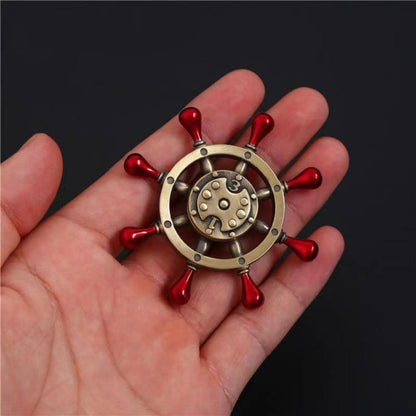 One Piece Anime Fidget Spinner, Metal Hand Spinner with Skull Rudder Zoro Design, Stress Relief Focus Toy, One Piece Collectible Desk Decoration Gift for Anime Fans