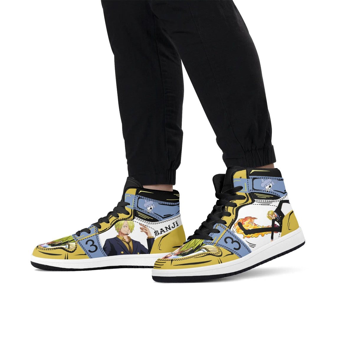 One Piece Sanji Anime High Top Sneakers, Custom Printed Sanji Character Fashion Casual Shoes, One Piece Anime Streetwear Footwear, Anime Sneaker Gift for One Piece Fans
