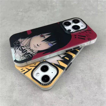 Naruto Anime Manga Phone Case for iPhone, Pain Nagato & Uchiha Sasuke Vintage Comic Print Shockproof Soft Protective Cover, Slim Fit Anti-Scratch Anime Character Phone Shell, Naruto Fan Gift