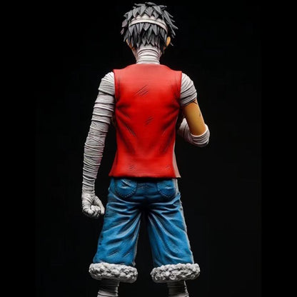 One Piece Anime Figure, Luffy Zoro Sanji Statue, Bandage Wounded Version Collectible Figurine with Extra Head, PVC Model Toy, Desktop Decoration, One Piece Fan Merch Gift