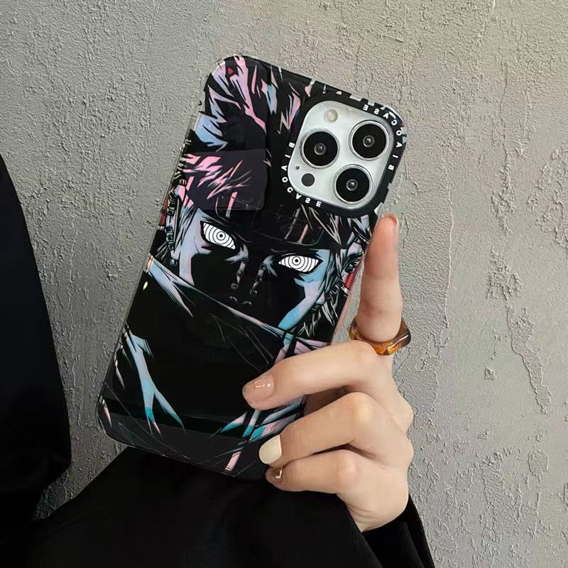 Naruto Anime Phone Case for iPhone, Obito Uchiha Manga Character Print Shockproof Protective Case, Cool Naruto Graphic Phone Cover, Naruto Anime Merch Gift for Anime Fans