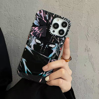 Naruto Anime Phone Case for iPhone, Obito Uchiha Manga Character Print Shockproof Protective Case, Cool Naruto Graphic Phone Cover, Naruto Anime Merch Gift for Anime Fans