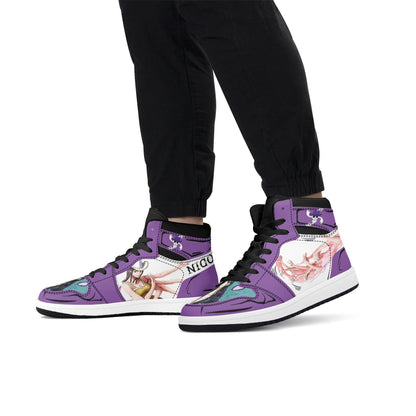 One Piece Nico Robin Anime High Top Sneakers, Custom Printed Nico Robin Character Fashion Casual Shoes, One Piece Anime Streetwear Footwear, Anime Sneaker Gift for One Piece Fans