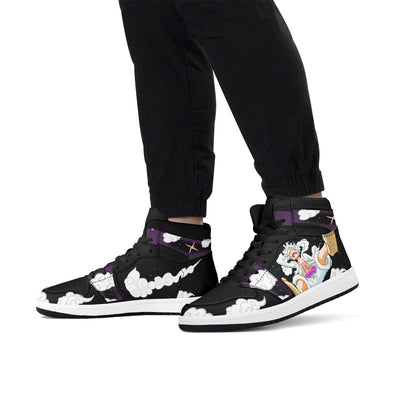 One Piece Luffy Gear 5 Anime High Top Sneakers, Custom Printed Nika Luffy Character Fashion Casual Shoes, One Piece Anime Streetwear Footwear, Anime Sneaker Gift for One Piece Fans