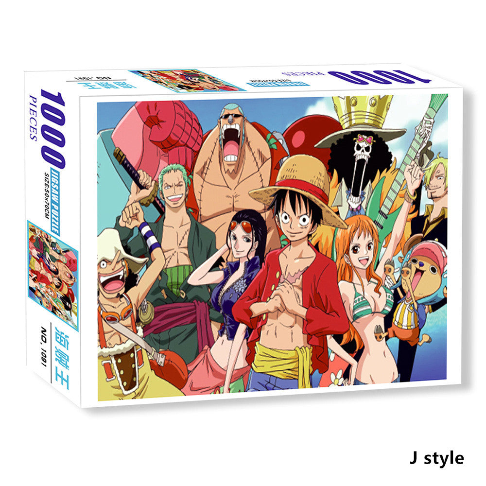 One Piece Anime Jigsaw Puzzle 1000 Pieces, Luffy Zoro Straw Hat Crew Collectible Puzzle, Adult Difficult Decompression Puzzle Game, HD Cartoon Pattern Puzzle, Gift for One Piece Anime Fans