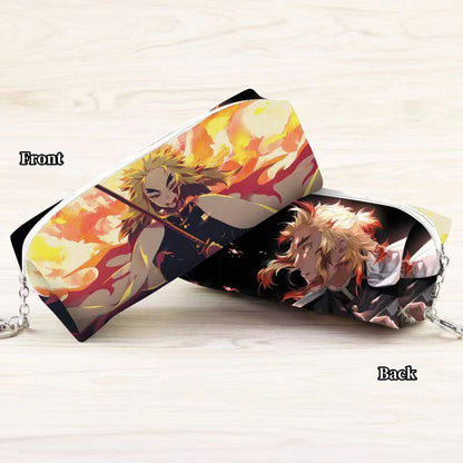 Demon Slayer Anime Pencil Case, Multi Styles Tanjiro Nezuko Zenitsu Rengoku Printed Pen Bag, Large Capacity Zipper Stationery Pouch, Demon Slayer Merch Makeup Bag Gift for Students Anime Fans