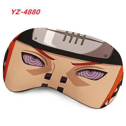Naruto Anime Sleep Eye Mask, Uchiha Sasuke Itachi Madara Sakura Printed Blindfold, Soft Comfort Light Blocking Eye Cover for Travel Nap, Multiple Styles, Anime Fan Gift