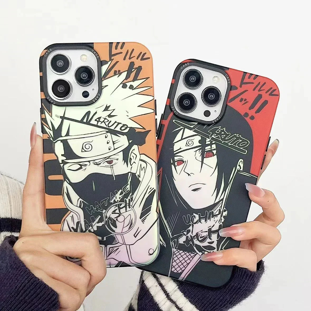Naruto Luminous Anime Phone Case for iPhone, Itachi Kakashi Manga Print Soft TPU Shockproof Protective Cover, Glow In The Dark Anime Phone Shell, Naruto Fan Gift