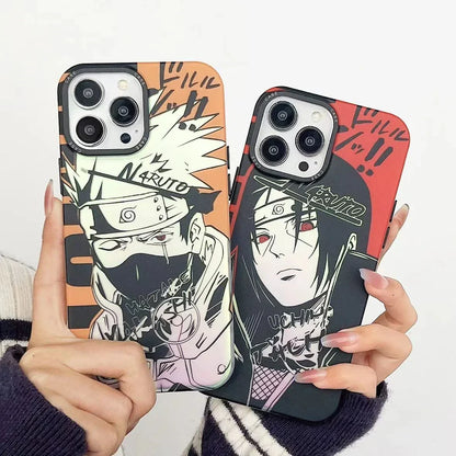 Naruto Luminous Anime Phone Case for iPhone, Itachi Kakashi Manga Print Soft TPU Shockproof Protective Cover, Glow In The Dark Anime Phone Shell, Naruto Fan Gift