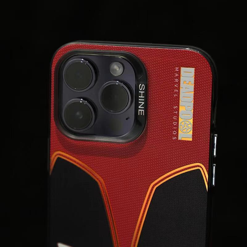 Marvel Deadpool & Wolverine Mask Phone Case for iPhone, Marvel Superhero Full Print Protective Cover, Shockproof Anti-Scratch Phone Shell, 4 Styles Available, Comic Character Collectible Phone Case Gift for Marvel Fans