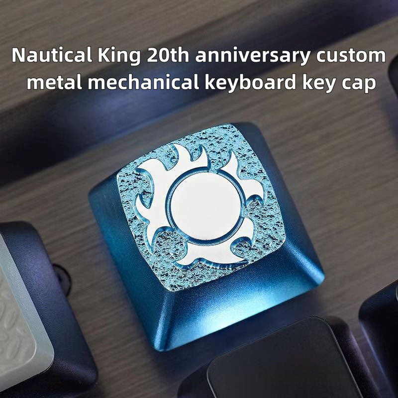 One Piece Custom Metal Keycap, Anime 3D Embossed Mechanical Keyboard Key Cap, Skull & Straw Hat Pattern Artisan Keycap, Replacement Keycap for Cherry MX Switch, Gaming Keyboard Decor Gift for One Piece Fans