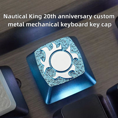 One Piece Custom Metal Keycap, Anime 3D Embossed Mechanical Keyboard Key Cap, Skull & Straw Hat Pattern Artisan Keycap, Replacement Keycap for Cherry MX Switch, Gaming Keyboard Decor Gift for One Piece Fans