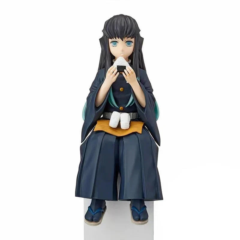 Demon Slayer Noodle Stopper Sitting Figure, Anime PVC Statue Figurine, Tanjiro Nezuko Zenitsu Inosuke Giyuu Shinobu Mitsuri Hashira Collectible Model, Desktop Ornament Anime Fan Gift