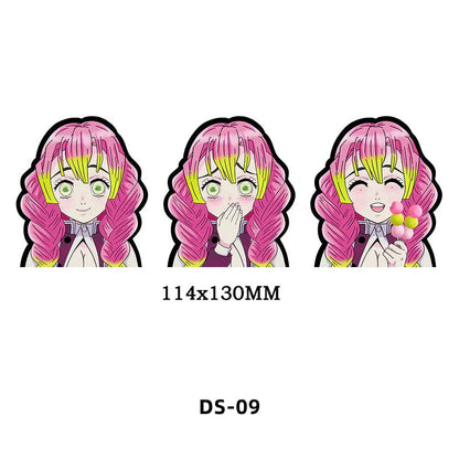 Demon Slayer 3D Lenticular Motion Stickers, Anime Changing Flip Stickers, Nezuko Tanjiro Zenitsu Giyuu Mitsuri Shinobu Waterproof Decals, Holographic Shift Stickers for Laptop Water Bottle Car, Anime Fan Collectible Sticker