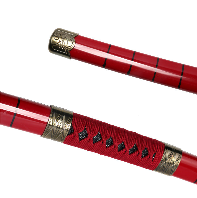 One Piece Roronoa Zoro Katana Replica, Anime Cosplay Prop Sword, Wado Ichimonji Sandai Kitetsu Shusui, Wooden Blade Samurai Sword with Scabbard, Sword Stand and Belt for Cosplay Display