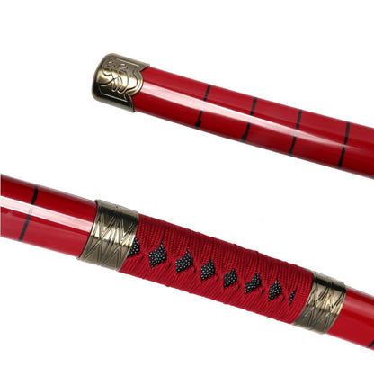 One Piece Roronoa Zoro Katana Replica, Anime Cosplay Prop Sword, Wado Ichimonji Sandai Kitetsu Shusui, Wooden Blade Samurai Sword with Scabbard, Sword Stand and Belt for Cosplay Display